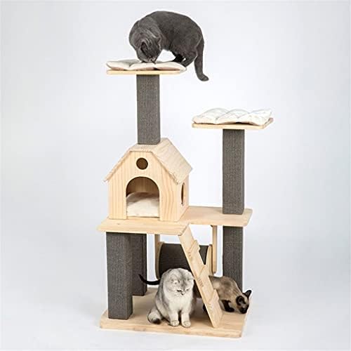 סלטיום מוצק עץ חתולי עץ טיפוס מגדל קן חתולי עץ בית חתולי כושר מסגרת אילם נושאות רץ טחינת צעצוע