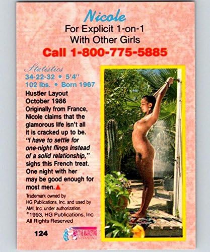 1993 סדרת Hustler Premier 2 124 כרטיס מסחר במענע למבוגרים של ניקול 05313