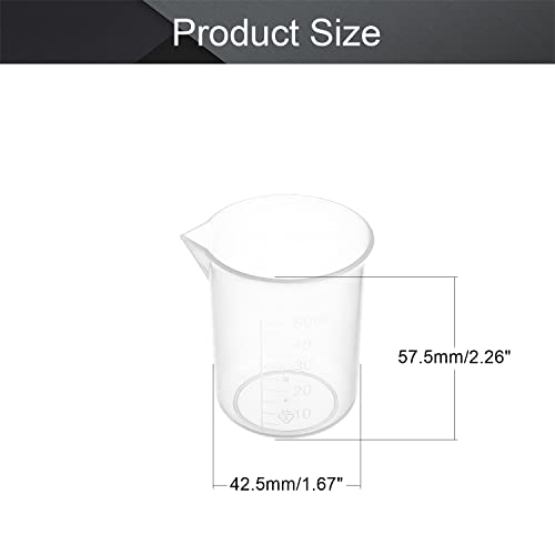 2 יחידות 50 כוסות מדידה פלסטיק בוגר כוסות עמ ' פלסטיק בוגר כוס ברור בקנה מידה כוסות נוזל מדידת ערבוב