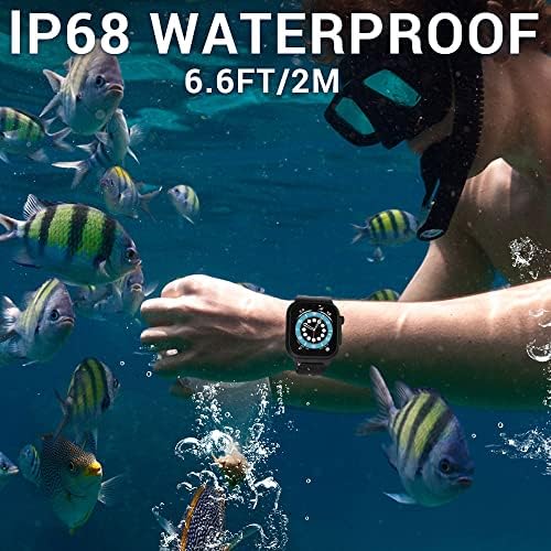 מארז אטום למים עבור Apple Watch 44 ממ סדרה 6/5/4/SE עם פס ומגן מסך פרימיום, IP68 הוכחת מים מלא