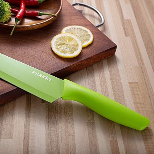 סכין מטבח של סכין שף פרקין עם סכין בישול נדן נירוסטה עם ציפוי מקל לא -ציפוי ידית ארגונומית