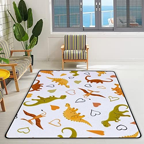 זוחל שטיח מקורה משחק מחצלת דינוזאורים לבבות צבעוניים לסלון חדר שינה חינוכי חינוך חינוכי שטיח שטיח 80x58