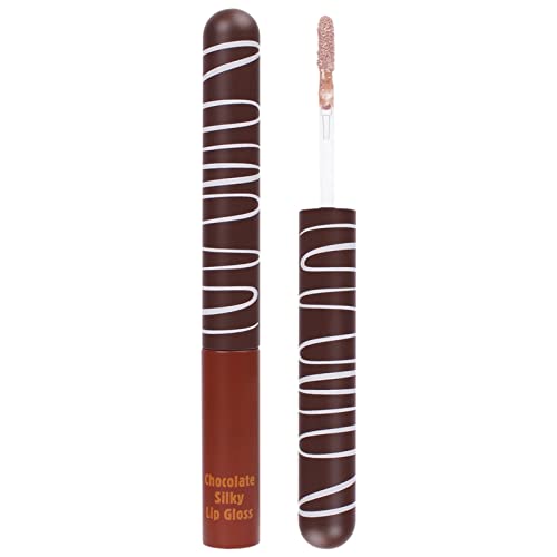 גלוס ברור חבילה שוקולד שפתיים זיגוג לחות לחות שנמשך לחות ללא דביק עירום מים אור איפור אפקט נשי 5.5 מיליליטר