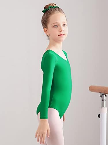 ספירז בנות ארוך שרוול בגד גוף התעמלות ריקוד בגדי גוף לילדים ריקוד מחליפות שחייה עבור 3-12 שנים בנות