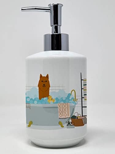 אוצרות קרוליין WDK5719SOAP כלב דובי קרליאן במתקן סבון קרמיקה אמבטיה, בקבוקי משאבה של מתקן סבון יד למטבח