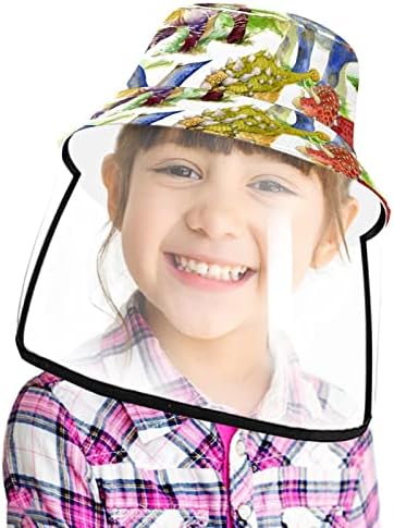 כובע מגן למבוגרים עם מגן פנים, כובע דייג כובע אנטי שמש, צבעי צבעי דינוזאור בעלי חיים