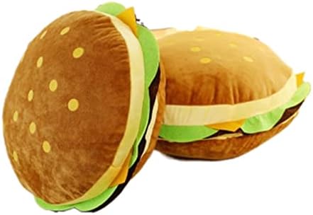 דקיקה צעצוע קטיפה ממולאת רכה וחמודה, יצירתית חיה ממולאת המבורגר צורה כרית אוכל רכה ספה מרופדת כרית משרד