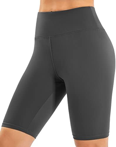 יוגה מכנסיים אופנוענים לנשים גבוהה מותן-8 אימון מכנסיים קצרים עם פנימי כיס יוגה ספנדקס כושר מכנסי ריצה