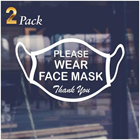 אנא ללבוש מסכת פנים מדבקות פנים לבן ויניל פלוטר חותך מסכת פנים נדרשת מדבקות סימן בגודל 9 x 5 אינץ 'חבילה