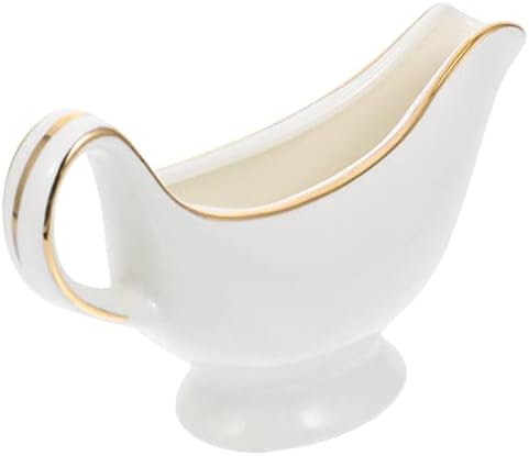 שמנת מיכל פורצלן רוטב סירה עם ידית: מיני 3 אונקיה קרמיקה שמנת כוס לבן גרייבי שופך צלחת קפה חלב שמנת