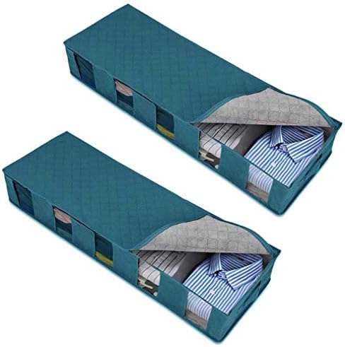חבילה של YCSD 2, שקית אחסון משולבת עם שקית אחסון בגדי חלון שקופה עם תא ורוכסן לאחסון ביתי