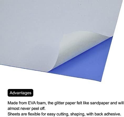 Meccanixity Glitter Eva גיליונות קצף כחול דבק עצמי גב 15.7 x 11.8 אינץ
