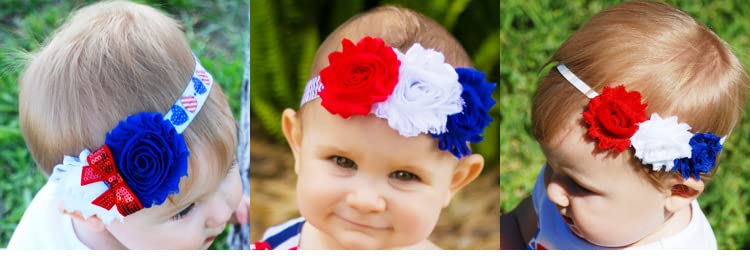 תינוקות תינוק 4 יולי סרטי ראש עצמאות יום קשת דגל סיכות פטריוטית דקורטיבי שיער אביזרי עבור תינוק בנות