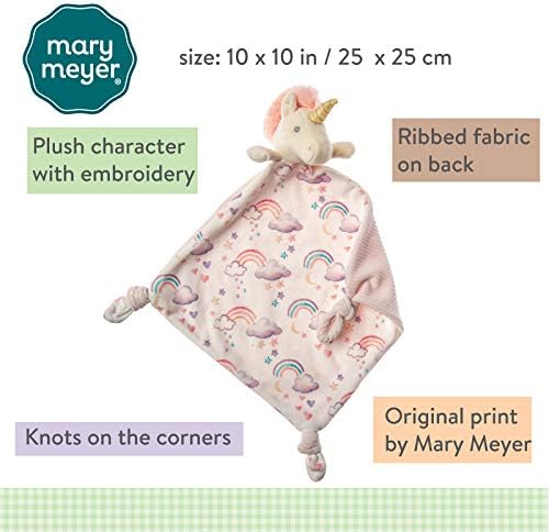 MARY MEYER Little Knottie Lovey Security שמיכה, 10 x 10 אינץ ', חד קרן