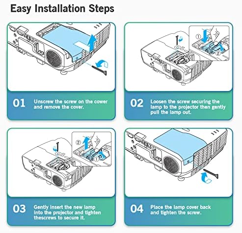 IQUBAY ELP41 / V13H010L41 מנורת מקרן להחלפה עבור EPSON ELPLP41 Powerlite הקולנוע הבית 700 77C 78 S5