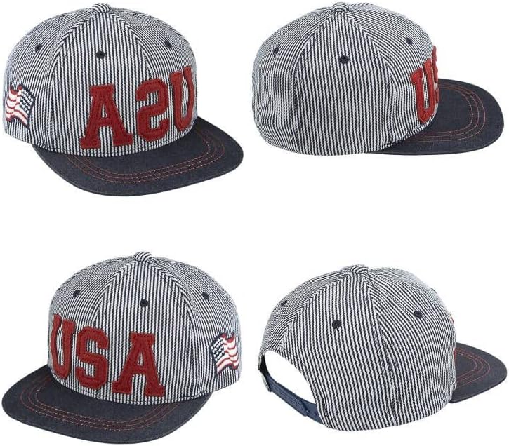 פעוט-פסים-בייסבול-כובע אמריקאי - דגל סנאפבק כובע בני כותנה שמש כובע
