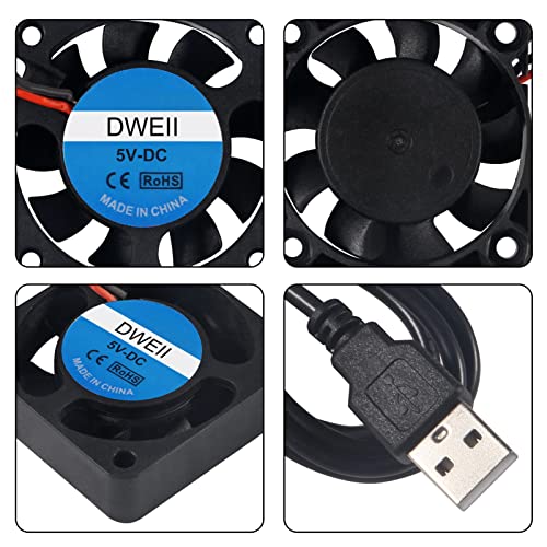 DWEII 4-PACK 40 ממ x 10 ממ DC 5V USB מאוורר קירור ללא מברשת USB מאוורר קירור ללא מברשות 40 ממ מאוורר
