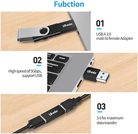 Lakada USB 3.1 מתאם נקבה לנקבה, USB מתאם נקבה לגברי ו- USB מתאם גבר לזכר, העברת נתונים מהירה וטעינה