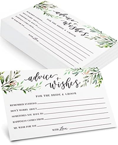 J&A Homes 50 כרטיסי עצות ומשאלות לחתונה - מקלחת כלות אקליפטוס ירוקה לחתן ולכלה - פעילויות ייחודיות אלטרנטיבה