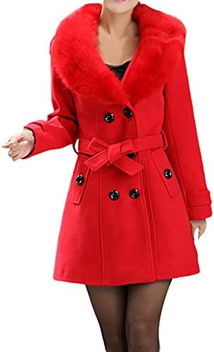 Ndvyxx צמר תעלת דש מעיל פארקה נשים חמות ז'קט ארוך מעיל מעיל חזה חזה חזה חזה חזה מעילי חורף