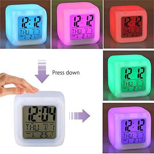 7 ColoralArm Clock Led שעון דיגיטלי החלפת לילה אור זוהר שעון שולחן ילדים נואש ילדים אריה מתנה ישנים