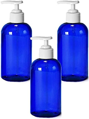 פרפומים גדולים 8 גרם בקבוקי משאבת פלסטיק כחול ריק קרם קרם משאבת סבון בקבוקים עם משאבות לבנות, לשמפו,