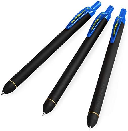 Pentel Energel BL437R1 עט גלגל דיו ג'ל נשלף - 0.7 ממ ציפורן - שמיים כחולים - חבילה של 3