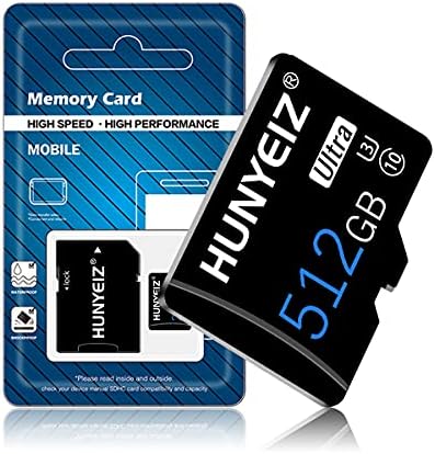 כרטיס זיכרון 512 ג 'יגה-בייט מיקרו כרטיס זיכרון 512 ג' יגה-בייט במהירות גבוהה מחלקה 10 עם מתאם כרטיס