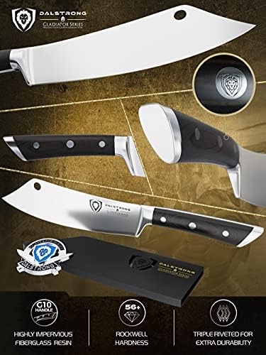 Dalstrong סדרת הגלדיאטור סדרת Elite Chef & Cleaver Hybrid סכין 8 - טפרי גרוס הבשר המצורפים של קריקסוס