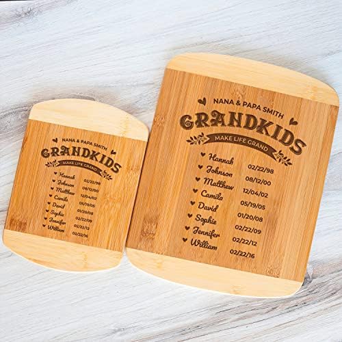 אישית במבוק עץ חיתוך לוח סבתא מתנה-נכדים להפוך חיים יותר גרנד מותאם אישית חקוק 2-טון עץ חיתוך לוחות